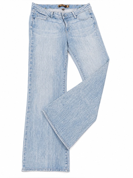 PAIGE Pants - PAIGE Bentley Jeans Womens 29 Light Wash Wide Leg Trouser Stretch Denim 30x28